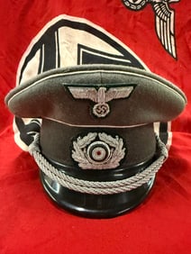 WWII GERMAN ARMY PIONEER OFFICER’S VISOR CAP SCHIRMMUTZE BY NVA