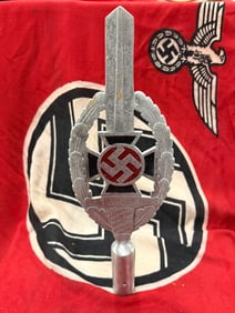 WWII GERMAN THIRD REICH NSKOV VETERAN FLAG POLE