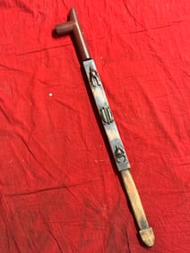 RARE 1800'S SIOUX INDIAN NATIVE AMERICAN ENGRAVED CATLINITE SMOKING PIPE