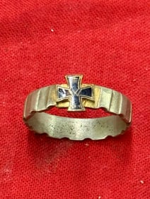 RARE WW1 GERMAN PRUSSIAN IRON CROSS BAND RING