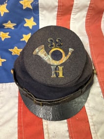 CIVIL WAR UNION 33RD INFANTRY "ONTARIO REGIMENT" BUMMER KEPI HAT CAP