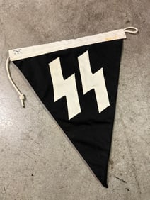 RARE WW2 GERMAN WAFFEN SS PENNANT WITH MAKER MARKS