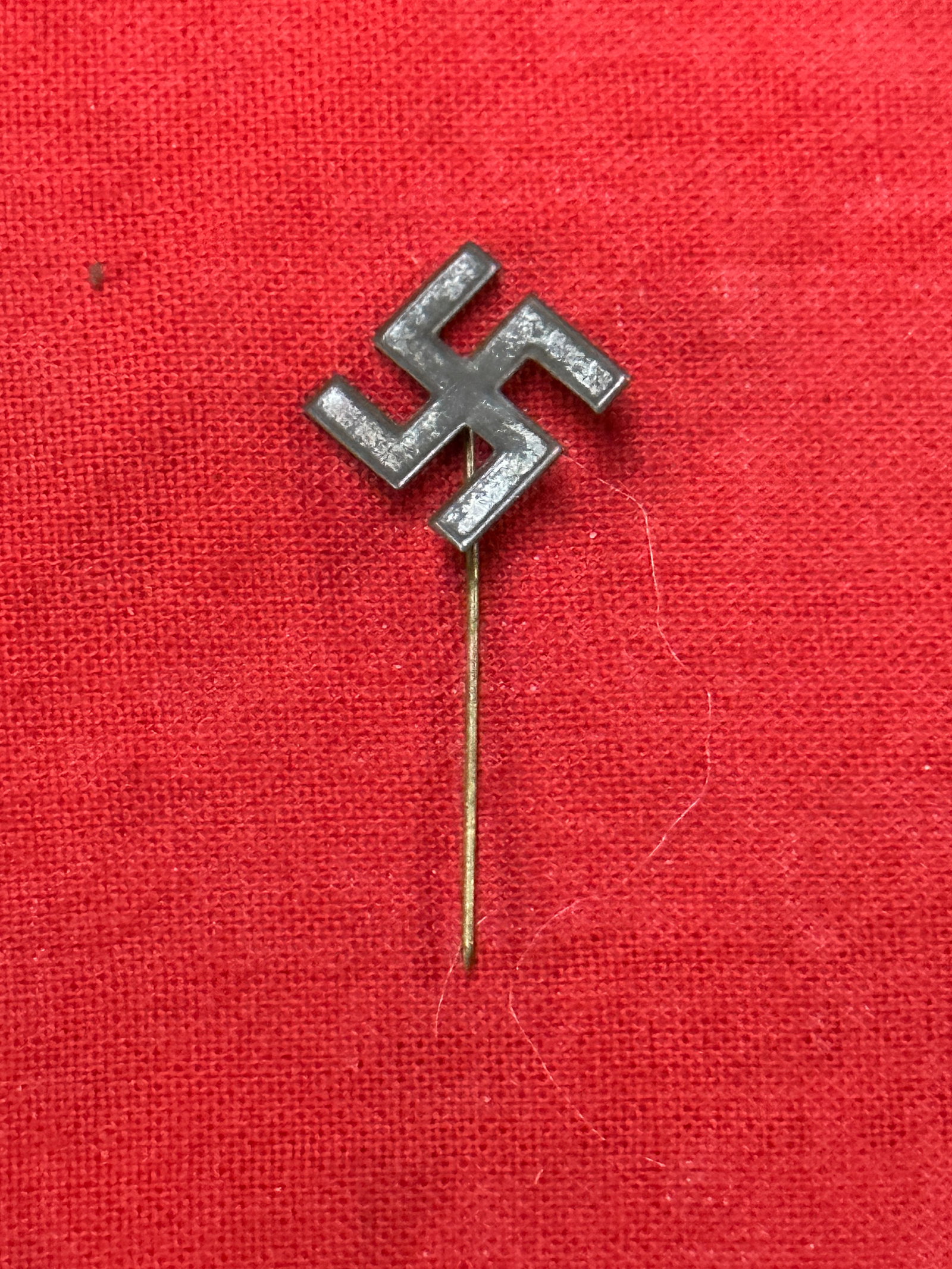 WW2 German NSDAP (Nazi Party) Enamel Supporter Badge With Stick-Pin: WW2 German NSDAP (Nazi Party) Enamel Supporter Badge With Stick-Pin. Shows good wear and use with a beautiful overall patina. Please view all detailed pictures. A scarce find.
