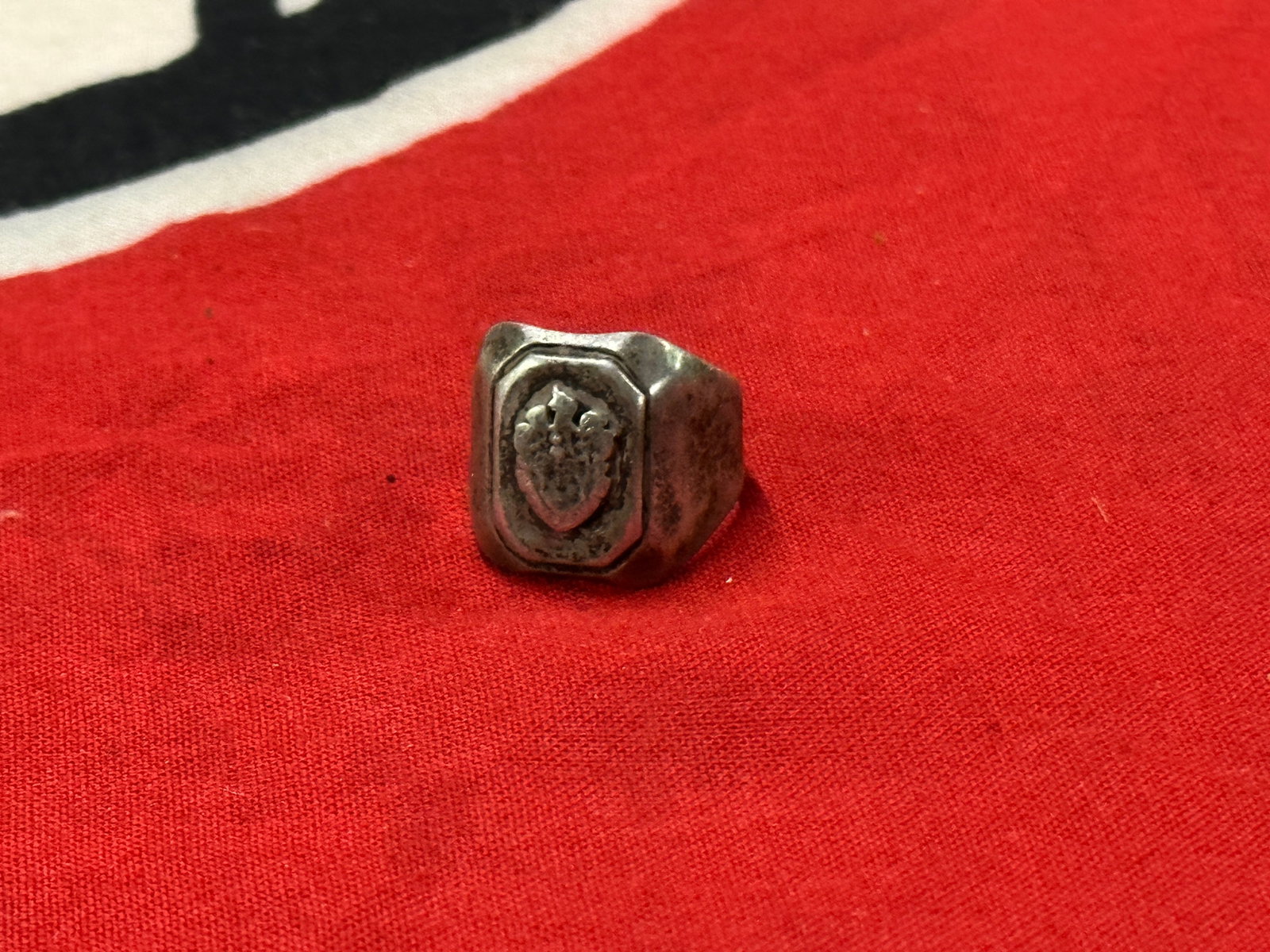 WW1 GERMAN PRUSSIAN OFFICER SILVER RING: WW1 GERMAN PRUSSIAN OFFICER SILVER RING