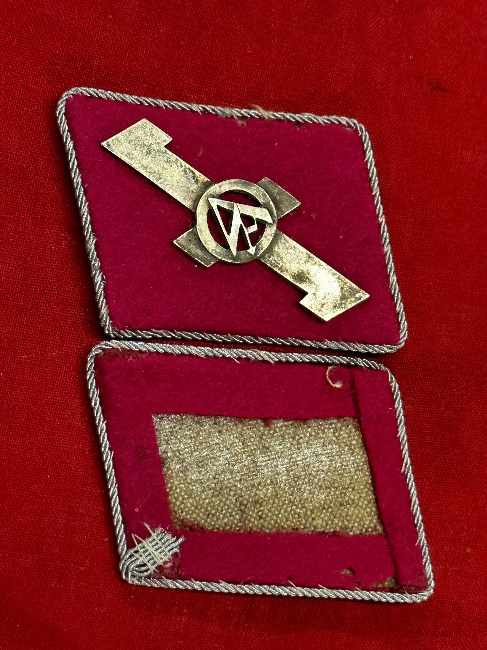 WW2 Germany, SA. A Set of SA-Standarte Feldherrnhalle Mann Collar Tabs By RZM - Maker Marked: WW2 Germany, SA. A Set of SA-Standarte Feldherrnhalle Mann Collar Tabs By RZM - Maker Marked. An ultra rare find that is in mint overall shape and condition with a beautiful overall patina. Shows good