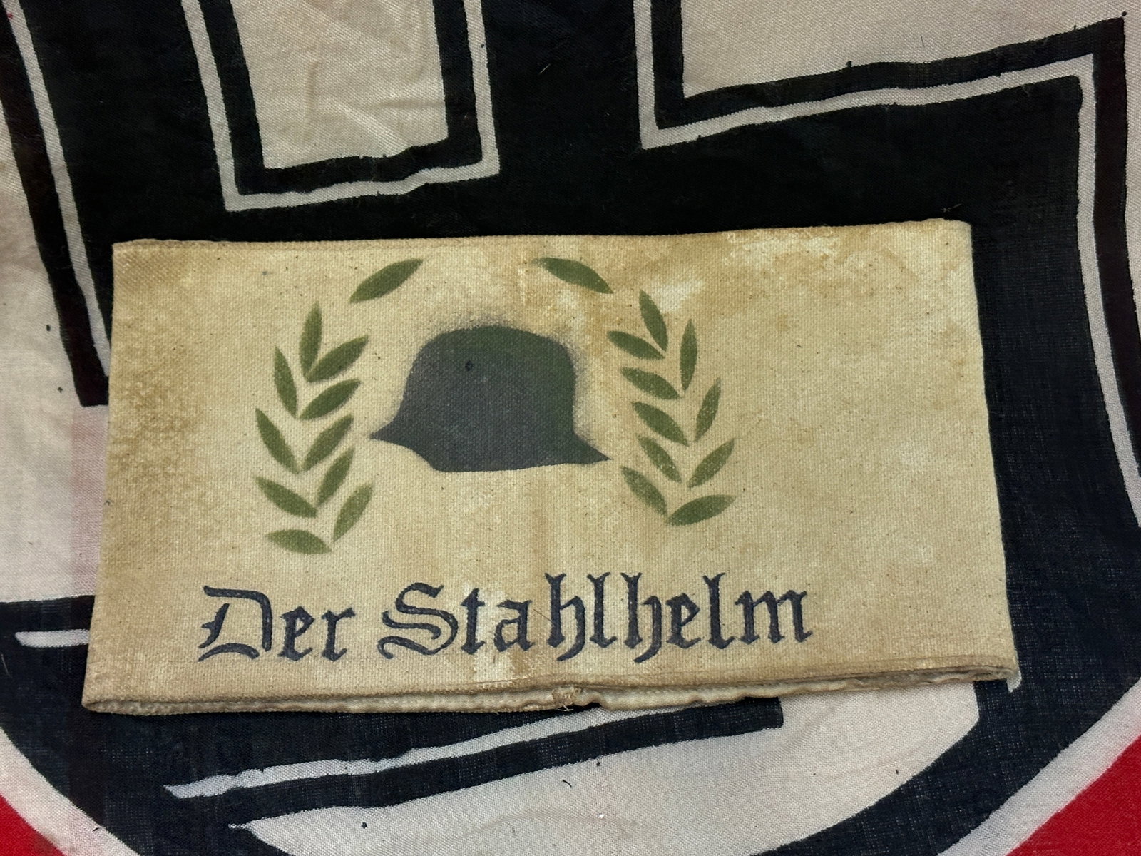 RARE WW2 GERMAN DER STAHLHELM ARMBAND: RARE WW2 GERMAN DER STAHLHELM ARMBAND. VERY RARE FIND THAT IS IN MINT OVERALL SHAPE AND CONDITION WITH A BEAUTIFUL OVERALL PATINA. SHOWS GOOD WEAR AND USE. PLEASE VIEW ALL DETAILED PICTURES. A SCARCE 