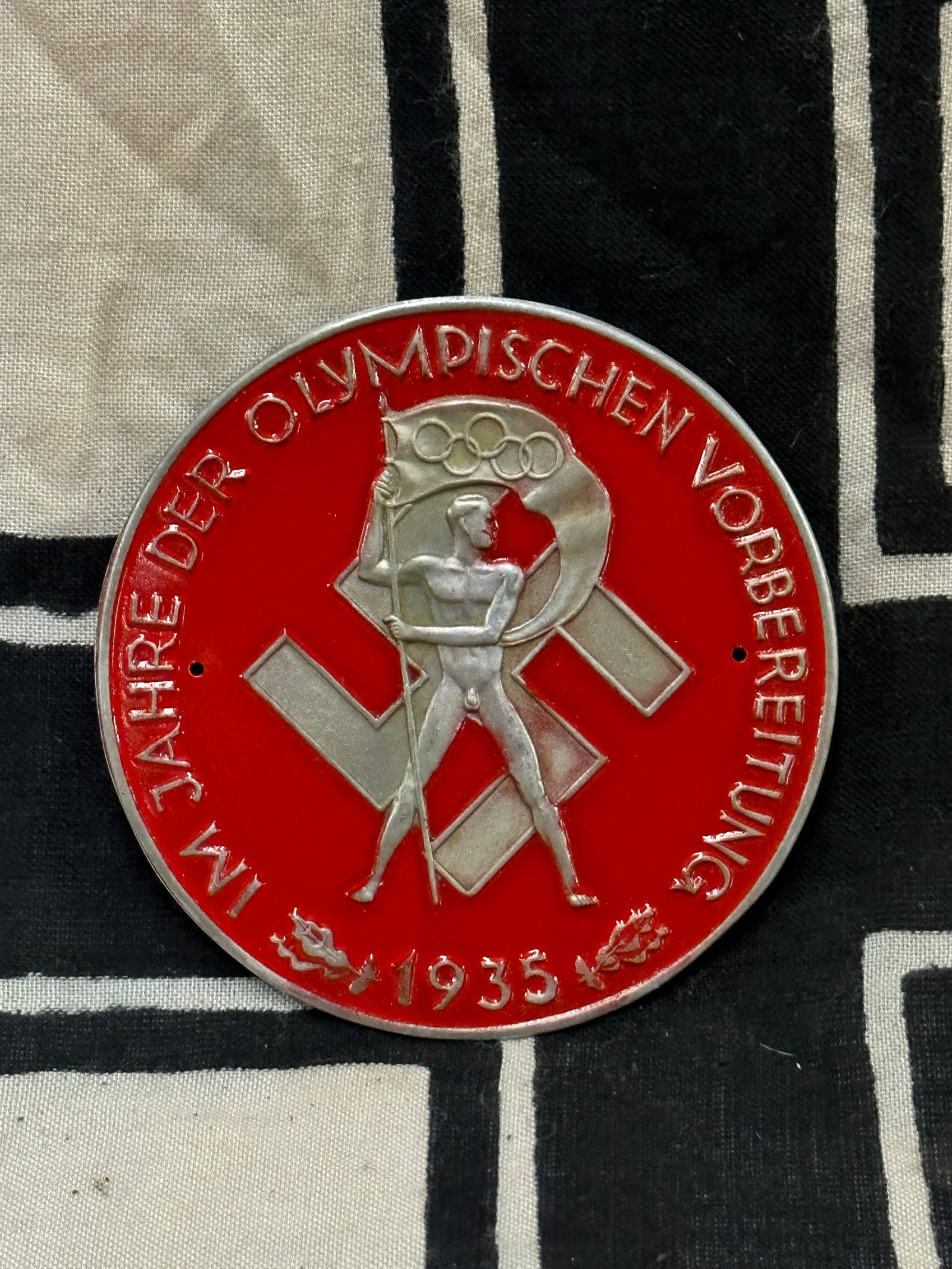WW2 1936 Honorary Olympic Award From The German Bowling Association Plaque: WW2 1936 Honorary Olympic Award From The German Bowling Association Plaque. An ultra rare find that is in mint overall shape and condition with a beautiful overall patina. Please view all detailed pic