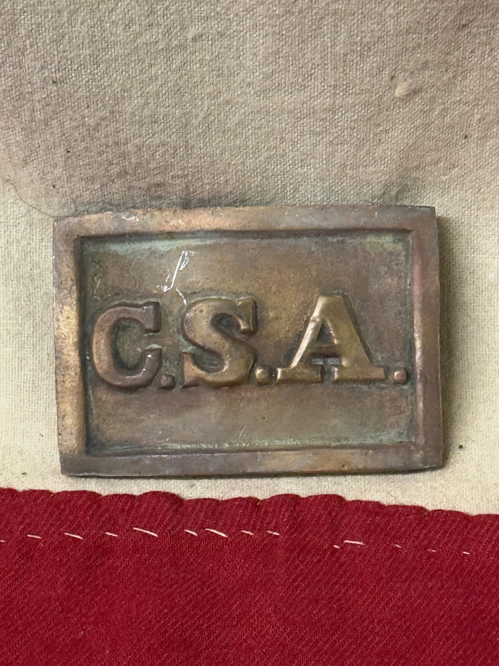 CIVIL WAR CONFEDERATE CSA ATLANTA ARSENAL BELT PLATE BUCKLE: CIVIL WAR CONFEDERATE CSA ATLANTA ARSENAL BELT PLATE BUCKLE. A RARE FIND THAT IS IN MINT OVERALL SHAPE AND CONDITION WITH A BEAUTIFUL OVERALL PATINA. HAS A GREAT LOOK TO IT WITH AN EXCELLENT OVERALL E
