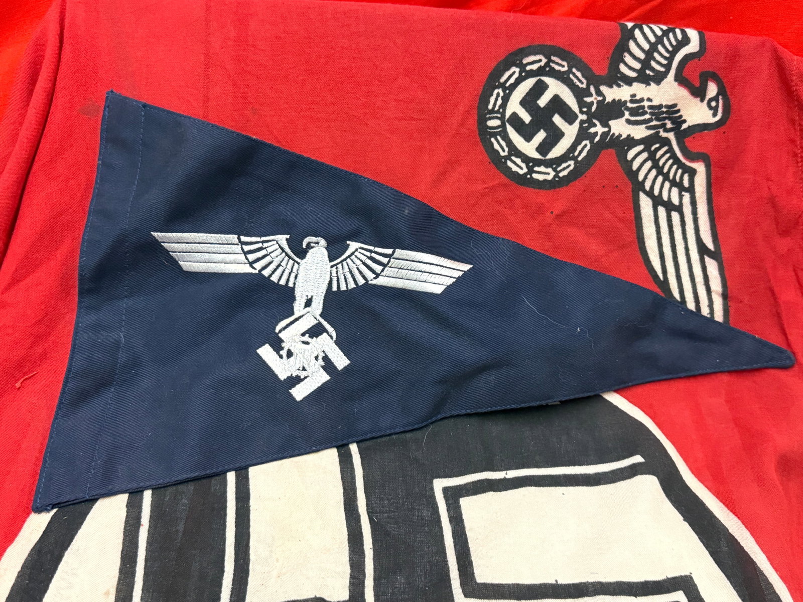 RARE WW1 GERMAN TECHNISCHE NOTHILFE VEHICLE PENNANT: RARE WW1 GERMAN TECHNISCHE NOTHILFE VEHICLE PENNANT. AN ULTRA RARE FIND THAT IS IN MINT OVERALL SHAPE AND CONDITION WITH A BEAUTIFUL OVERALL PATINA. SHOWS GOOD WEAR AND USE. PLEASE VIEW ALL DETAILED P