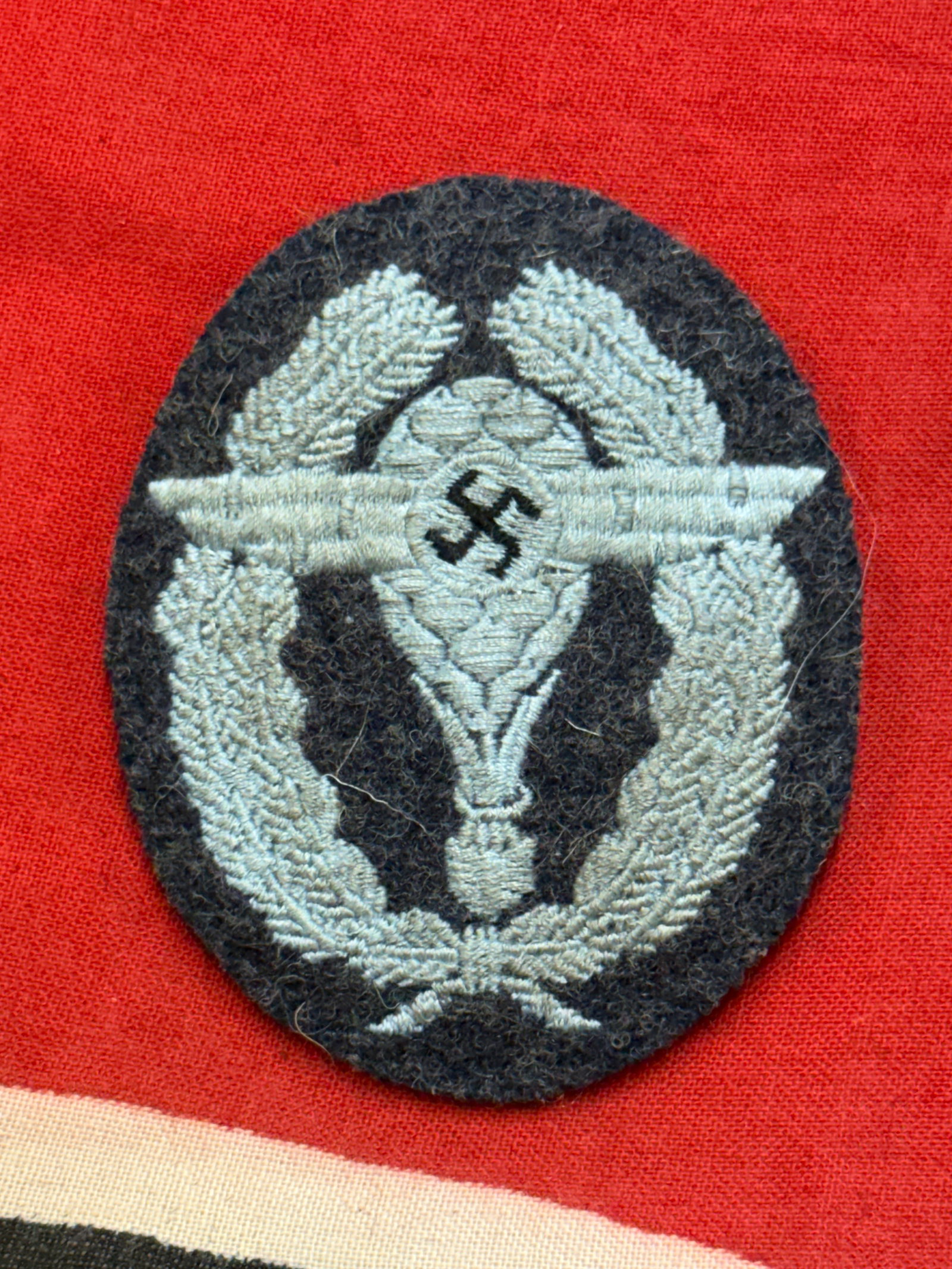 WW2 GERMAN NSFK BALLOON PILOT BADGE IN BULLION: WW2 GERMAN NSFK BALLOON PILOT BADGE IN BULLION.