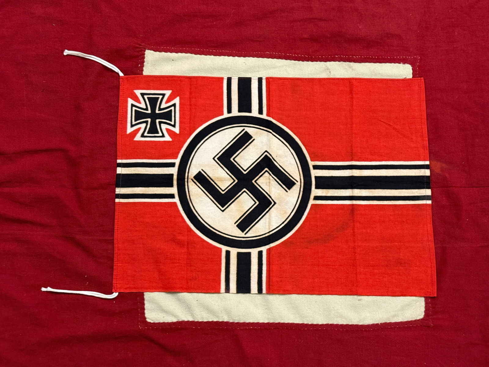 WW2 German Army Reichskriegsflagge Battle Flag: WW2 German Army Reichskriegsflagge Battle Flag. A scarce example that is in mint overall shape and condition with a beautiful overall patina. Appears to be well used. Please view all detailed pictures