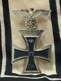 WW2 German Iron Cross 1st Class for 1914, with the 1939 Bar By RZM