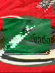 WW2 GERMAN REICHSBAHN RAILWAY SERVICE ARMBAND IN GREEN WITH RZM PAPER TAG