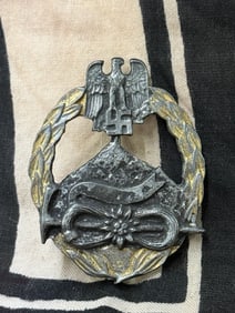 WW2 GERMAN HEER ARMY MOUNTAIN TROOPS BADGE WITH MAKER MARKS