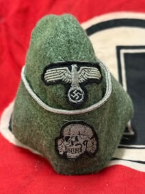 WW2 GERMAN WAFFEN SS OFFICERS M40 FIELD CAP DATED 1942 EF42