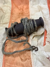 CIVIL WAR CONFEDERATE CSA CANNON LANYARD MARKED CS NO. 5 ON WOOD HANDLE USED TO FIRE CANNON