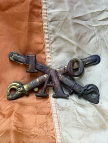 CIVIL WAR 10TH CAVALRY COMPANY A HEADGEAR BADGE INSIGNIA