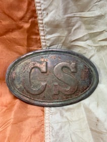 CIVIL WAR CONFEDERATE CS OVAL SOUTHERN REBEL BELT PLATE BUCKLE