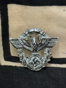 RARE WW2 GERMAN WAFFEN SS POLIZEI HAT BADGE INSIGNIA