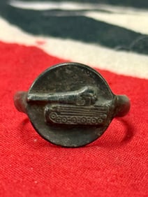 RARE WW2 GERMAN PANZER TANK DIVISION 800 SILVER RING