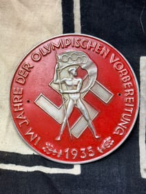 RARE WW2 GERMAN 1936 BERLIN OLYMPICS PLAQUE