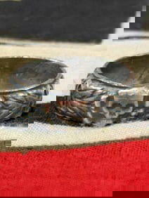 RARE ID'D WW2 GERMAN WAFFEN SS TOTENKOPF HEINRICH HIMMLER HONOR SILVER RING