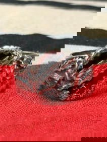 GERMAN WWII LUFTWAFFE PARATROOPER 800 SILVER ENAMELED RING