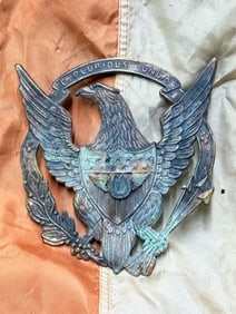 RARE INDIAN WARS VETERINARY HORSE DOCTOR CORPS SHAKO HEADGEAR BADGE
