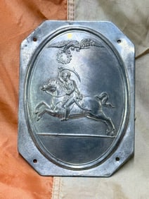 Rare Circa 1830 Pre Civil War Us Dragoon Pewter Shako Helmet Plate Hat Insignia