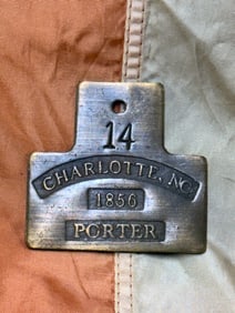 DATED 1856 CHARLOTTE #14 PORTER SLAVE TAG SERVANT ID