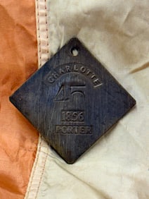 RARE 1856 #45 CHARLOTTE #45 PORTER SLAVE TAG SERVANT ID