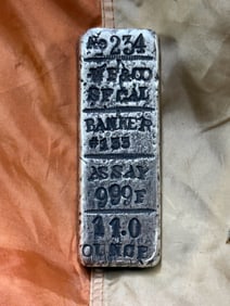 CIVIL WAR 1861 WELLS FARGO & CO. .999 PURE SILVER 11 OUNCE BAR INGOT