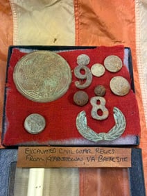 EXCAVATED CIVIL WAR RELICS SET FROM KEARNSTOWN, VA BATTLE SITE