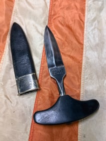AUTHENTIC 1800'S WILL & FINCK GAMBLER PUSH DAGGER KNIFE WITH ORIGINAL SCABBARD