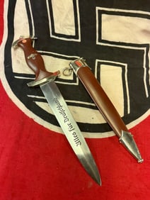 WW2 GERMAN "ULLES FUR DEUTSCHLAND" SA DAGGER WITH SHEATH BY BOKER SOLINGEN