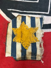 SCARCE WW2 GERMAN STAR OF DAVID UNIFORM CUT OUT FROM COCENTRATION CAMP