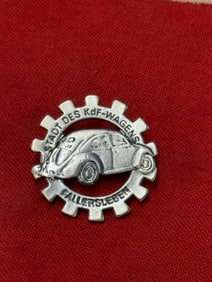 1938 Stadt Des KdF-Wagens Fallersleben Volkswagen Badge By Ges. Gesch.