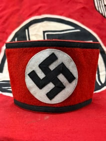 German Pre-WWII Unissued SS Member's Wool & Rayon Multi-Piece Armband with BeVo SS RZM Tag