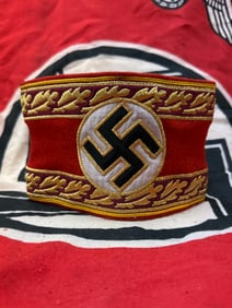 WW2 GERMAN POLITICAL LEADER REICHSLEITER ARMBAND WITH RZM PAPER TAG