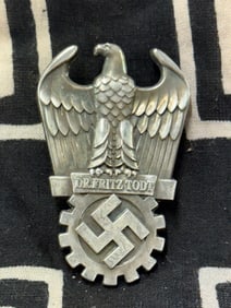 WWII GERMAN BADGE OF HONOR DR FRITZ TODT BADGE