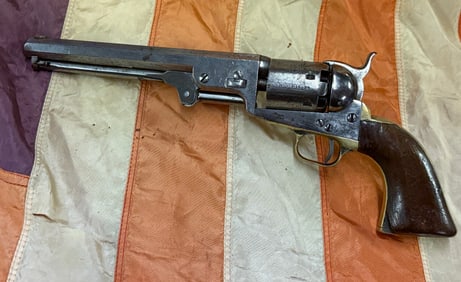 CIVIL WAR 1860 COLT ARMY .44 CAL NAVY REVOLVER WITH ENGAGEMENT SCENE ON CYLINDER