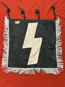 WW2 GERMAN HITLER YOUTH HJ TRUMPET MUSICAL INSTRUMENT FLAG WITH RZM PAPER TAG