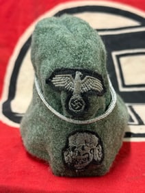WW2 GERMAN M40 TOTENKOPF SS OFFICER SIDE CAP