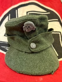 WW2 GERMAN TOTENKOPF SS OFFICER CAP BY ROBERT LUBSTEIN
