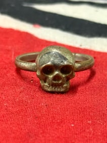 RARE WW2 GERMAN TOTENKOPF SS SKULL RING IN 800 SILVER