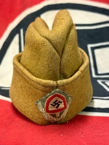 German WWII RAD Labor Service EM/NCO M38 Wool Overseas Cap