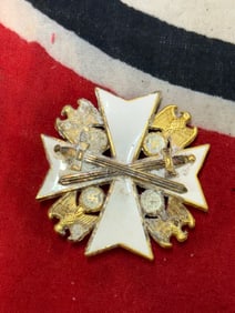 WWII German Eagle Order Breast Cross With Crossed Swords Marked 900 L/50