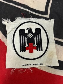 WW2 GERMAN DRK RED CROSS SLEEVE PATCH BY W.SCH.U.S. W.BARMEN