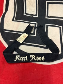 WW2 GERMAN KARL ROOS CUFF TITLE WITH RZM PAPER TAG