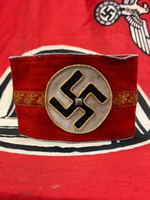 WW2 German NSDAP Blockleiter (Block Leader) Political Leader Armband W/ RZM Paper Tag